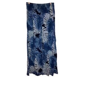 💥Anthony Richards blue tropical palm tree wide leg pants size 12